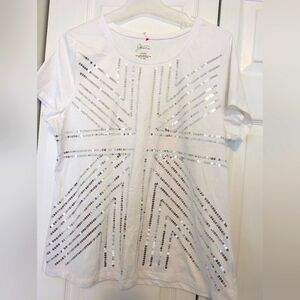 Not Jessica white 🤍 top w/ silver bling 😍size 18 / XL